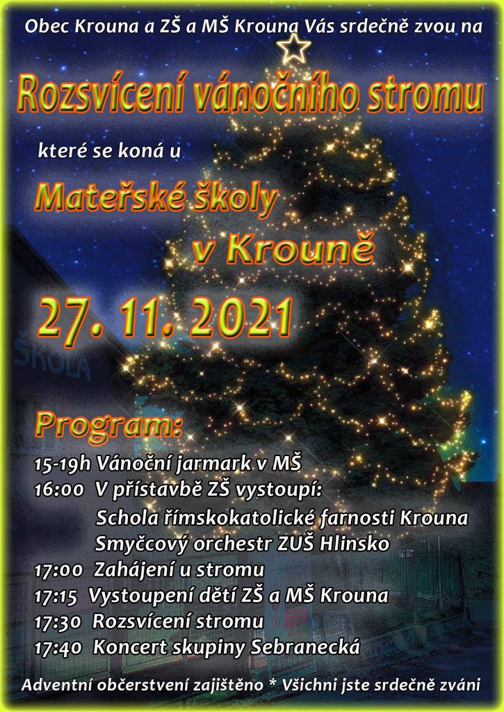 Rozsvícení vánočního stromu 2021